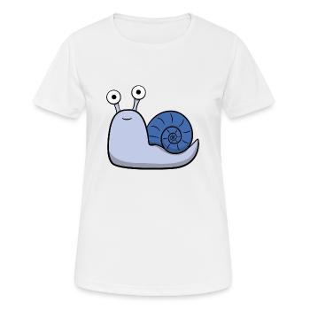 Cute snail with house in blue - Women's Breathable T-Shirt - white - Front - AI Model Female 172 dark (172cm)