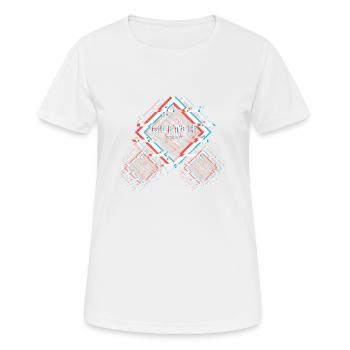 Glitch-Party - Frauen T-Shirt atmungsaktiv - Weiß - Vorne - AI Model Female 172 dark (172cm)