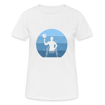 Basket-ball en fauteuil roulant - T-shirt respirant Femme - blanc - Devant - AI Model Female 172 dark (172cm)