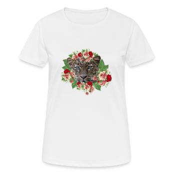Leo The Cat - Frauen T-Shirt atmungsaktiv - Weiß - Vorne - AI Model Female 172 dark (172cm)