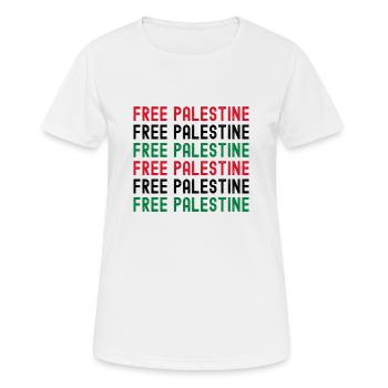 Free Palestine Freiheit Palästina Freies Palästina - Frauen T-Shirt atmungsaktiv - Weiß - Vorne - AI Model Female 172 dark (172cm)