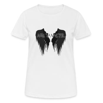 Erzengel schwarz Flügel - Frauen T-Shirt atmungsaktiv - Weiß - Vorne - AI Model Female 172 dark (172cm)