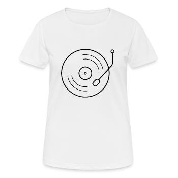 Turntable Vinyl - Frauen T-Shirt atmungsaktiv - Weiß - Vorne - AI Model Female 172 dark (172cm)