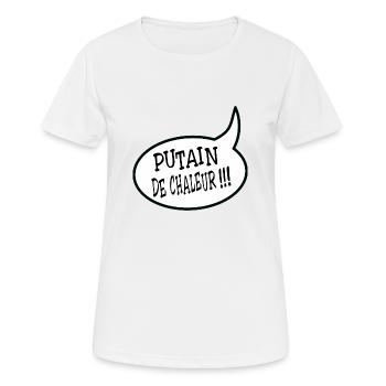 Putain de chaleur ! - T-shirt respirant Femme - blanc - Devant - AI Model Female 172 dark (172cm)