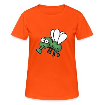 Fliege - Frauen T-Shirt atmungsaktiv - Neonorange - Vorne - AI Model Female 172 dark (172cm)