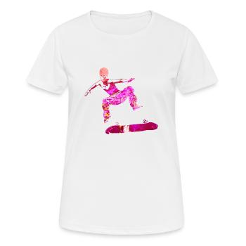 skater skateboard kickflip teenager sport - Women's Breathable T-Shirt - white - Front - AI Model Female 172 dark (172cm)