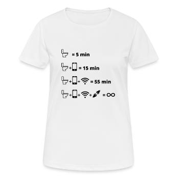 geek aux toilettes - T-shirt respirant Femme - blanc - Devant - AI Model Female 172 dark (172cm)
