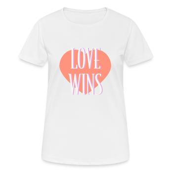 L’amour gagne le design - T-shirt respirant Femme - blanc - Devant - AI Model Female 172 dark (172cm)