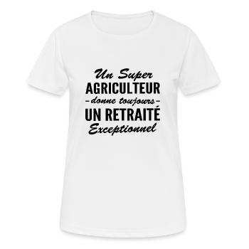 super agriculteur - retraité exceptionnel - T-shirt respirant Femme - blanc - Devant - AI Model Female 172 dark (172cm)
