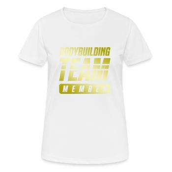 Équipe de musculation - T-shirt respirant Femme - blanc - Devant - AI Model Female 172 dark (172cm)