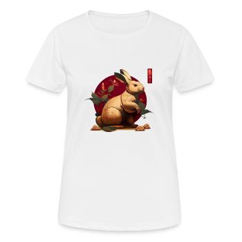 Lapin du Nouvel An chinois 2023 - T-shirt respirant Femme - blanc - Devant - AI Model Female 172 dark (172cm)
