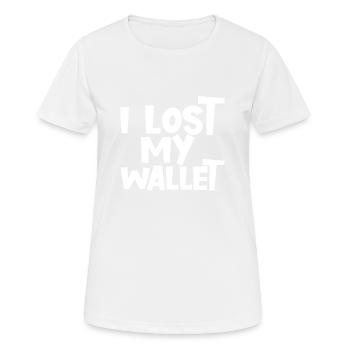 J’ai perdu mon portefeuille - T-shirt respirant Femme - blanc - Devant - AI Model Female 172 dark (172cm)