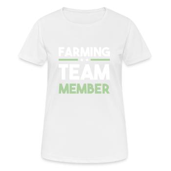 Farming Team - Frauen T-Shirt atmungsaktiv - Weiß - Vorne - AI Model Female 172 dark (172cm)