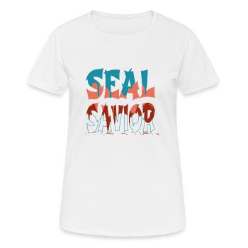 eumetopias jubatus statement bday foka mammal - Frauen T-Shirt atmungsaktiv - Weiß - Vorne - AI Model Female 172 dark (172cm)