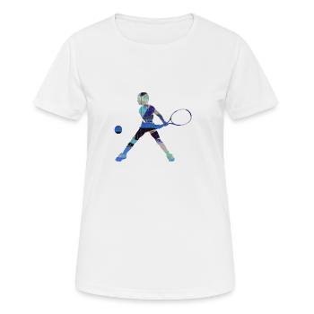 tennis,backhand,tennis player,boy,child - Women's Breathable T-Shirt - white - Front - AI Model Female 172 dark (172cm)