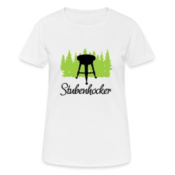 "Stubenhocker: Gemütliche Auszeit" - Frauen T-Shirt atmungsaktiv - Weiß - Vorne - AI Model Female 172 dark (172cm)