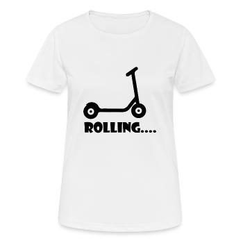 E-Scooter Roller Scooter - T-shirt respirant Femme - blanc - Devant - AI Model Female 172 dark (172cm)