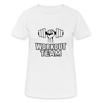 workout team - Frauen T-Shirt atmungsaktiv - Weiß - Vorne - AI Model Female 172 dark (172cm)