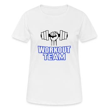Workout Team - Frauen T-Shirt atmungsaktiv - Weiß - Vorne - AI Model Female 172 dark (172cm)