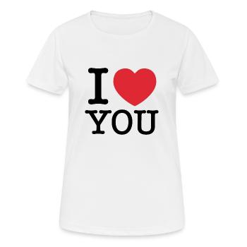 Ich liebe dich | Sie | Ich liebe dich - Frauen T-Shirt atmungsaktiv - Weiß - Vorne - AI Model Female 172 dark (172cm)