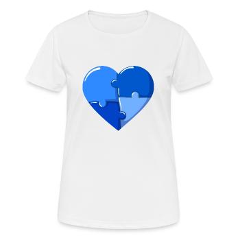 Autism heart Blue Puzzle - Frauen T-Shirt atmungsaktiv - Weiß - Vorne - AI Model Female 172 dark (172cm)