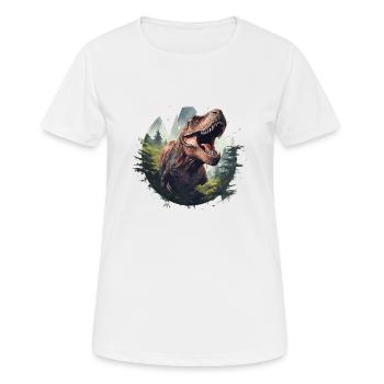 T-Rex - T-shirt respirant Femme - blanc - Devant - AI Model Female 172 dark (172cm)
