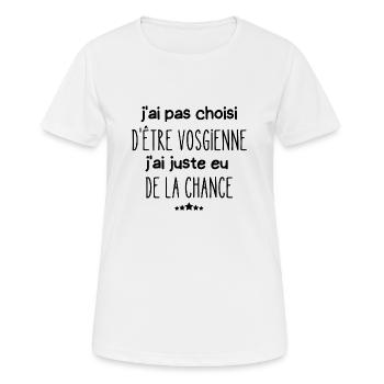 j'ai pas choisi d'être vosgienne - T-shirt respirant Femme - blanc - Devant - AI Model Female 172 dark (172cm)