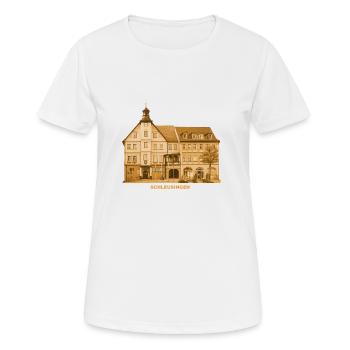Hôtel de ville de Schleusingen Hildburghausen Thuringe - T-shirt respirant Femme - blanc - Devant - AI Model Female 172 dark (172cm)