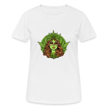 Marijuana - Green Goddess - Women's Breathable T-Shirt - white - Front - AI Model Female 172 dark (172cm)