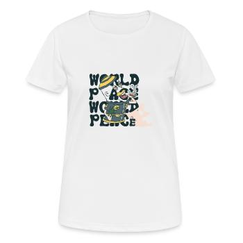420 Weltfriedens-Rollpolizei - Frauen T-Shirt atmungsaktiv - Weiß - Vorne - AI Model Female 172 dark (172cm)