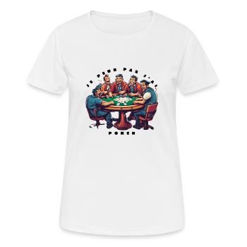 Je peux pas j'ai poker - T-shirt respirant Femme - blanc - Devant - AI Model Female 172 dark (172cm)