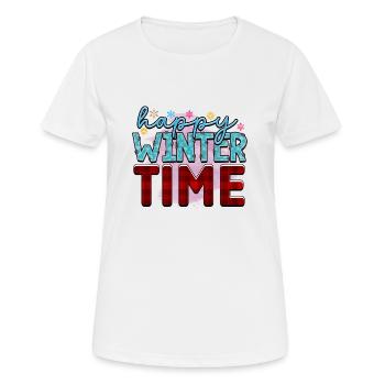 happy Winter time - T-shirt respirant Femme - blanc - Devant - AI Model Female 172 dark (172cm)