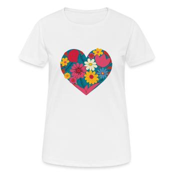 Love - Flowers - Heart - Women's Breathable T-Shirt - white - Front - AI Model Female 172 dark (172cm)