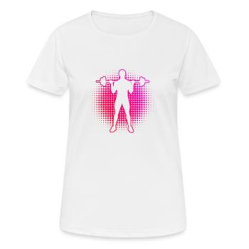 Cardio, Endurance Training, Weightlifting, Strength Training - Women's Breathable T-Shirt - white - Front - AI Model Female 172 dark (172cm)