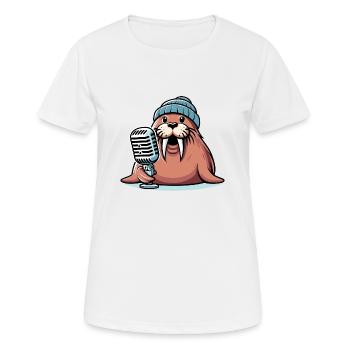 Walrus à l’antenne - T-shirt respirant Femme - blanc - Devant - AI Model Female 172 dark (172cm)