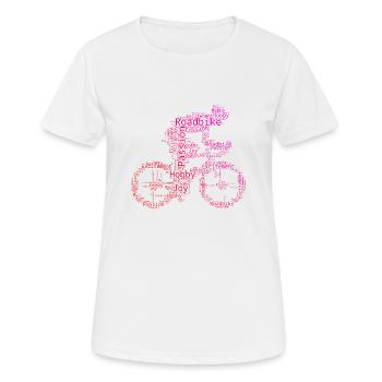 Damen Road Bike Rennradfahrer Roadbike Herren - Frauen T-Shirt atmungsaktiv - Weiß - Vorne - AI Model Female 172 dark (172cm)
