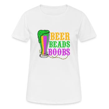 Perles de bière Seins Carnaval Mardi Gras - T-shirt respirant Femme - blanc - Devant - AI Model Female 172 dark (172cm)