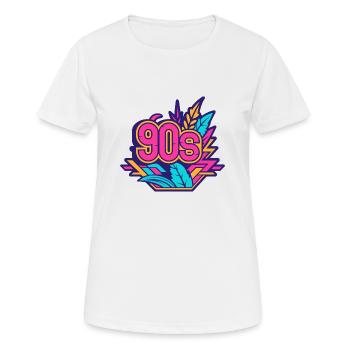 90s Logo - Frauen T-Shirt atmungsaktiv - Weiß - Vorne - AI Model Female 172 dark (172cm)