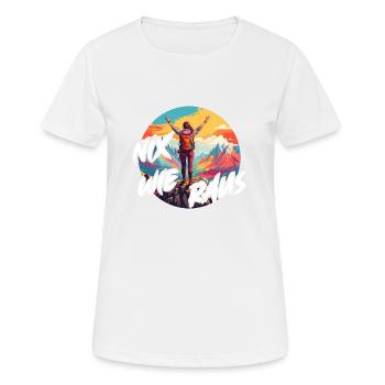 Nix wie raus - perfekt für Outdoor Fans, Wanderer - Frauen T-Shirt atmungsaktiv - Weiß - Vorne - AI Model Female 172 dark (172cm)