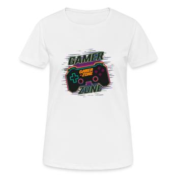 ZONE DE JEU - T-shirt respirant Femme - blanc - Devant - AI Model Female 172 dark (172cm)