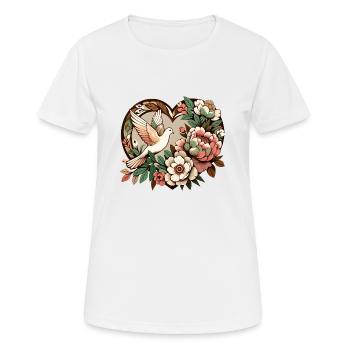 Friedenstaube - Frauen T-Shirt atmungsaktiv - Weiß - Vorne - AI Model Female 172 dark (172cm)
