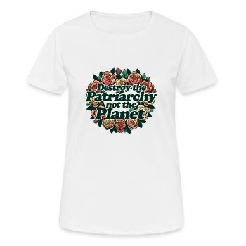 Destroy the Patriarchy not the Planet - Women's Breathable T-Shirt - white - Front - AI Model Female 172 dark (172cm)