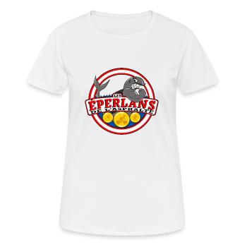 les Éperlans de l’asphalte - T-shirt respirant Femme - blanc - Devant - AI Model Female 172 dark (172cm)