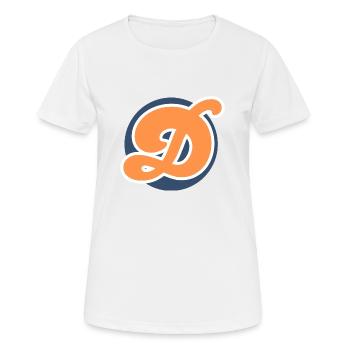 Buchstabe d orange sport - Frauen T-Shirt atmungsaktiv - Weiß - Vorne - AI Model Female 172 dark (172cm)