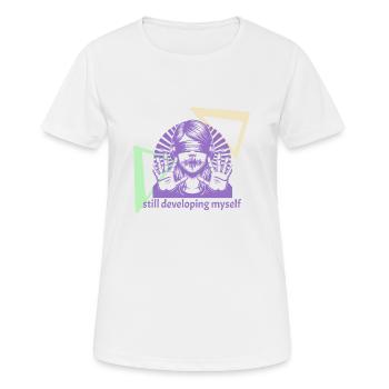 developing myself - Frauen T-Shirt atmungsaktiv - Weiß - Vorne - AI Model Female 172 dark (172cm)