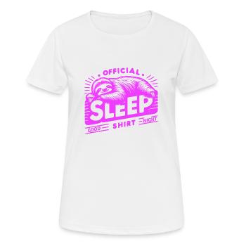 Official Sleep Shirt - Frauen T-Shirt atmungsaktiv - Weiß - Vorne - AI Model Female 172 dark (172cm)