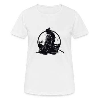 Samurai Krieger Japan Landschaft - Frauen T-Shirt atmungsaktiv - Weiß - Vorne - AI Model Female 172 dark (172cm)