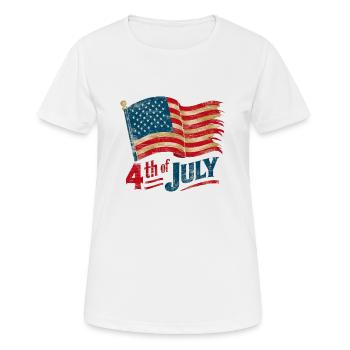 AMERIKANISCHER UNABHÄNGIGKEITSTAG - Frauen T-Shirt atmungsaktiv - Weiß - Vorne - AI Model Female 172 dark (172cm)