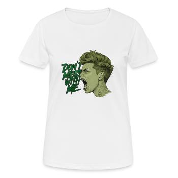 Ne plaisantez pas avec moi - T-shirt respirant Femme - blanc - Devant - AI Model Female 172 dark (172cm)