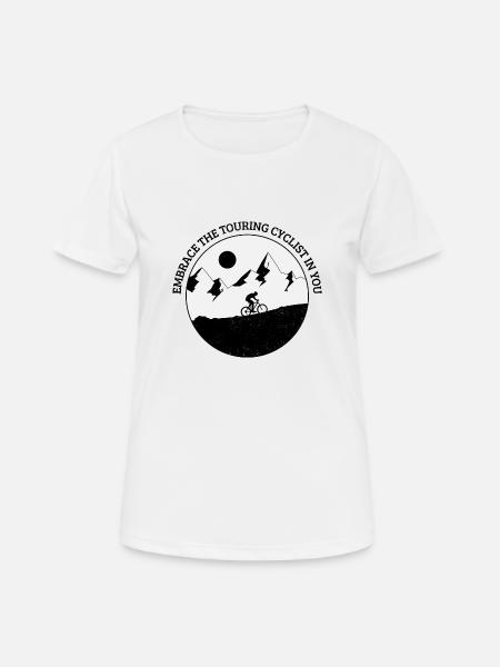 Embrace the Touring Cyclist in You - Women's Breathable T-Shirt - white
